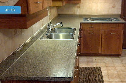 Gallery Ecocountertopsusaecocountertopsusa You Might Remember Countertops Like The One On Left They Were All Rage For A Years In 80 S And Really Show Their Age Now